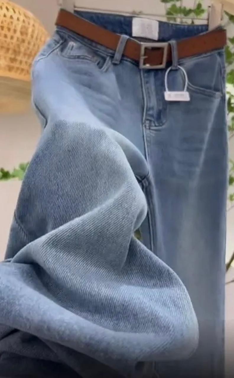 High Waist Wide Leg Denim Jeans Women's Spring Autumn New Style Small Size Light Color Straight Flared Pants Commute Style