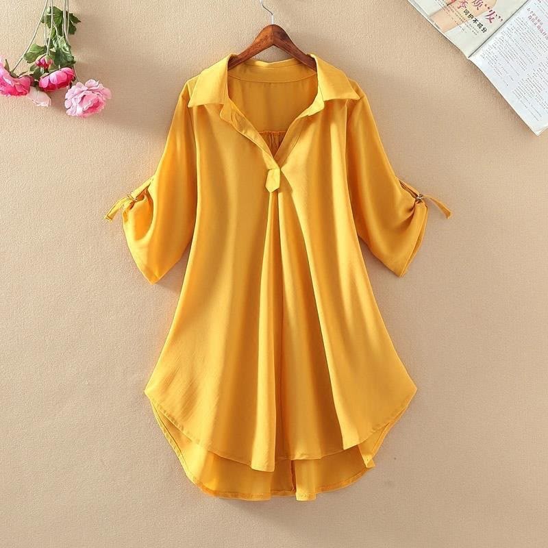 Solid Color Short Sleeve Blended Fabric Women's Shirt With Lapel Collar And Pullover Design, Elegant Workwear Style