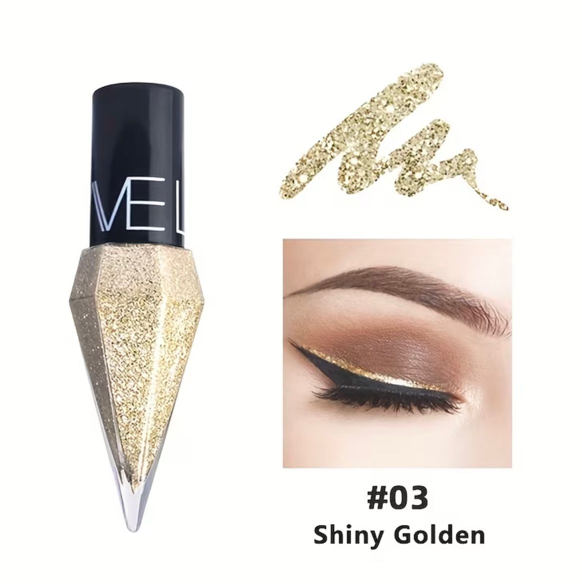 Set of 2 Shimmering Eyeliner And Eyeshadow Sticks - Water-Resistant, Smudge-Proof, Golden Sparkle, Durable, Easy to Use, Eye Cosmetics, Highly Pigmented, Versatile, Glitter Eyeliner And Eyeshadow