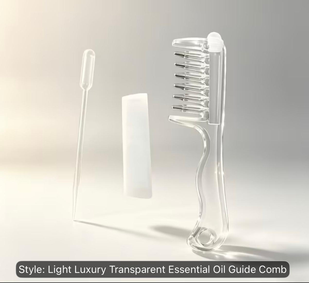 1pc Light Luxury Transparent/Pink Visible Liquid-Guiding Comb, Stainless Steel Roller Ball Metal Teeth with Even Liquid Control and Dispensing Design, Replaces Manual Application to Nourish Scalp, Hair Roots, and Prevent Hair Loss, Soothes Tight