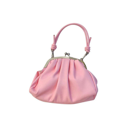 Folds Dumpling Shape Handbag In Artificial Leather With Chain Strap, Perfect For Spring & Summer