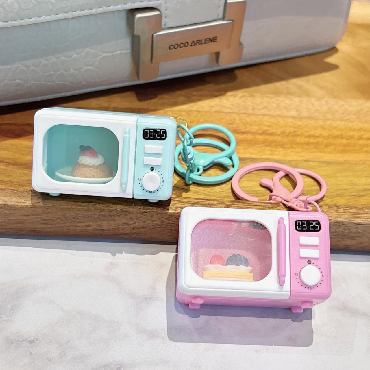 Creative Microwave Keychain With Light Cute Bag Accessories Student Toys Small Pendant Couple Hanging Small Gifts