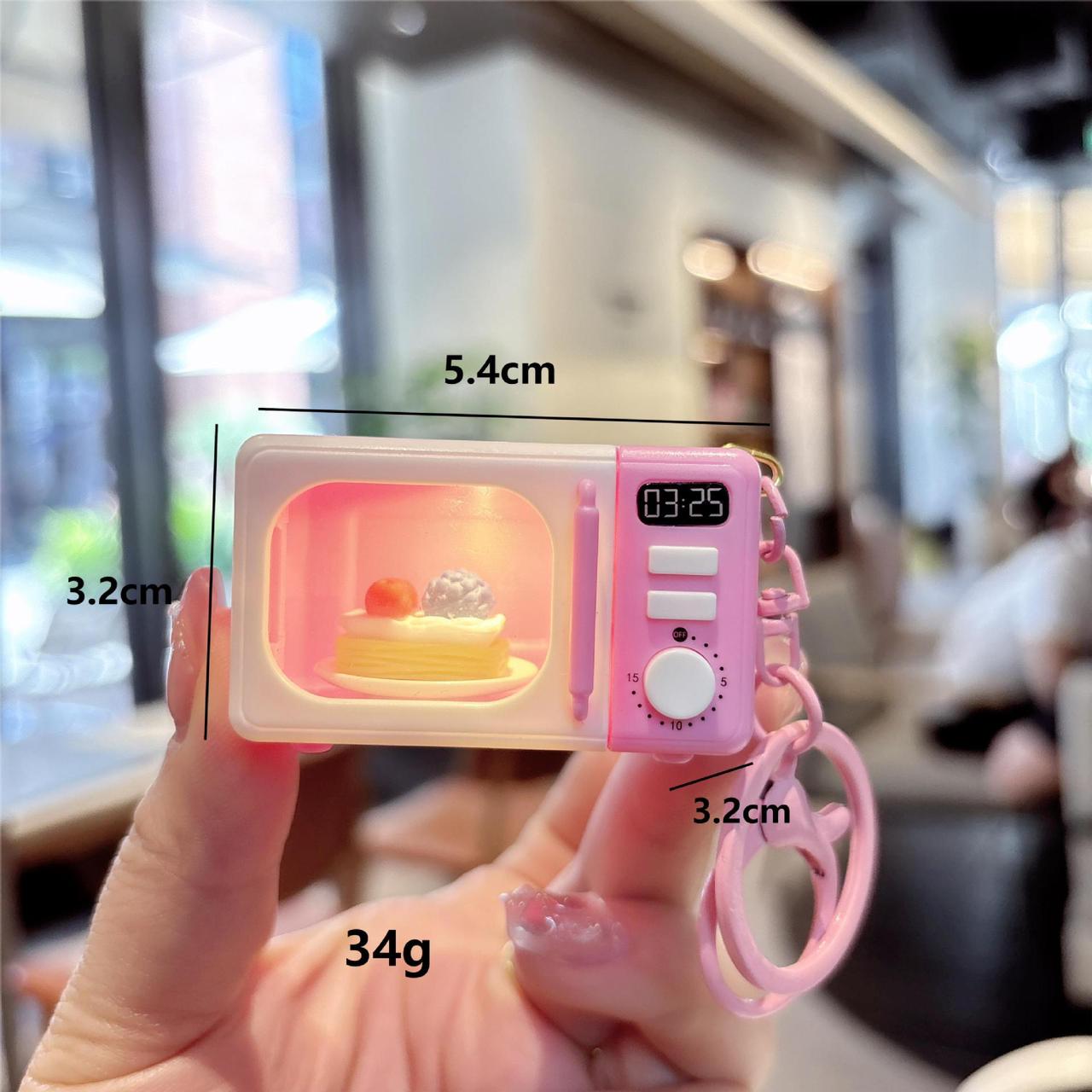 Creative Microwave Keychain With Light Cute Bag Accessories Student Toys Small Pendant Couple Hanging Small Gifts