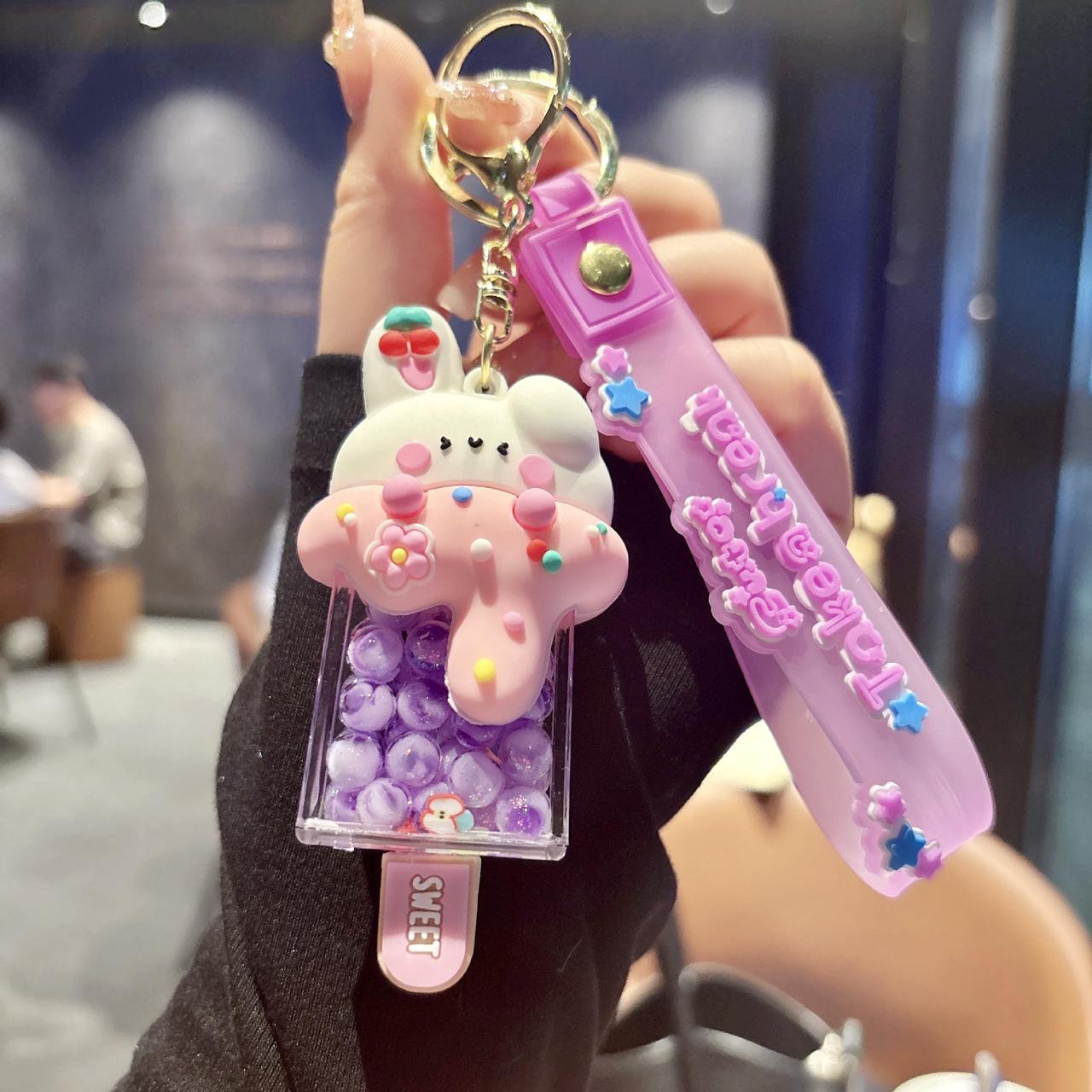 1 Piece Cute Rabbit Acrylic Unisex Bag Pendant Keychain