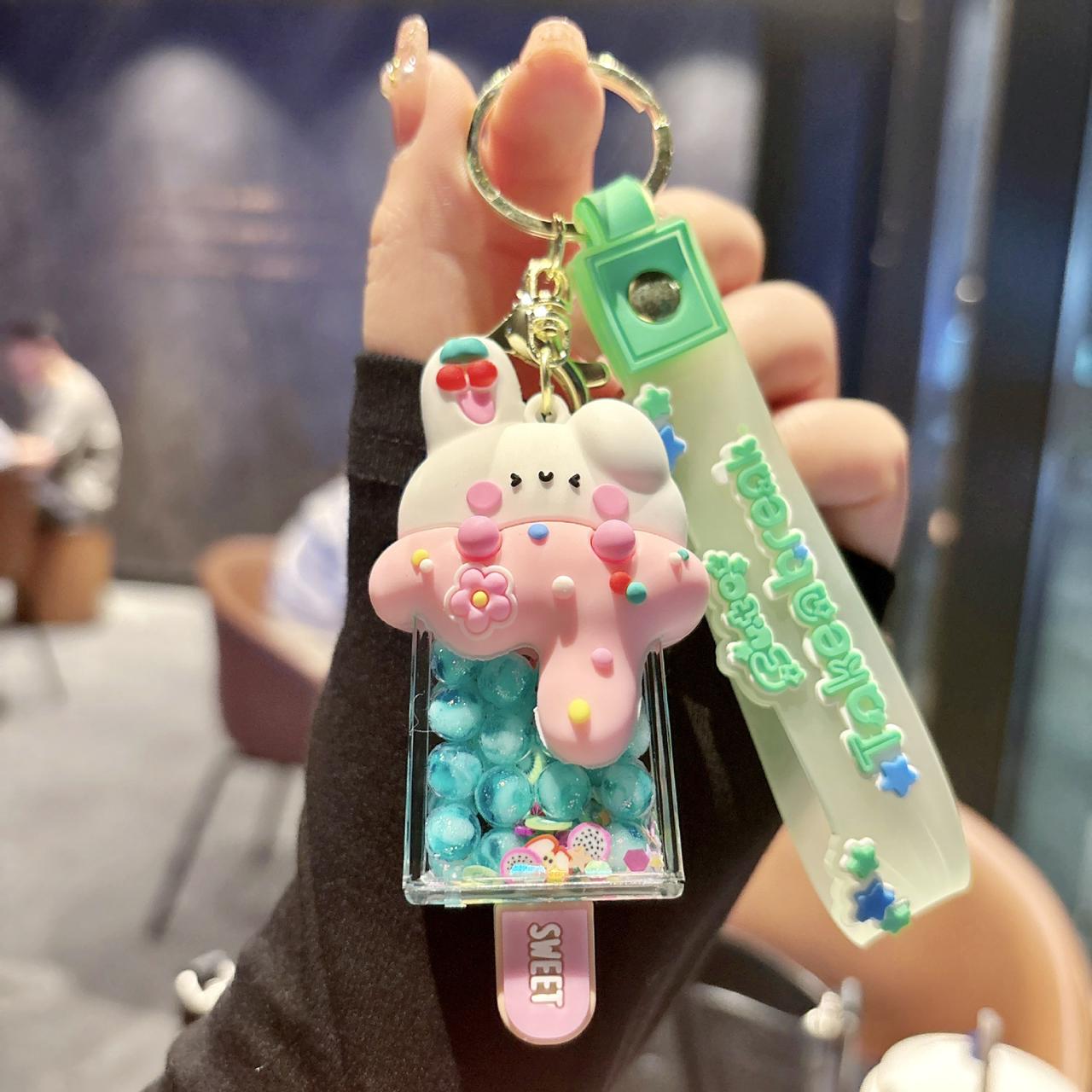 1 Piece Cute Rabbit Acrylic Unisex Bag Pendant Keychain