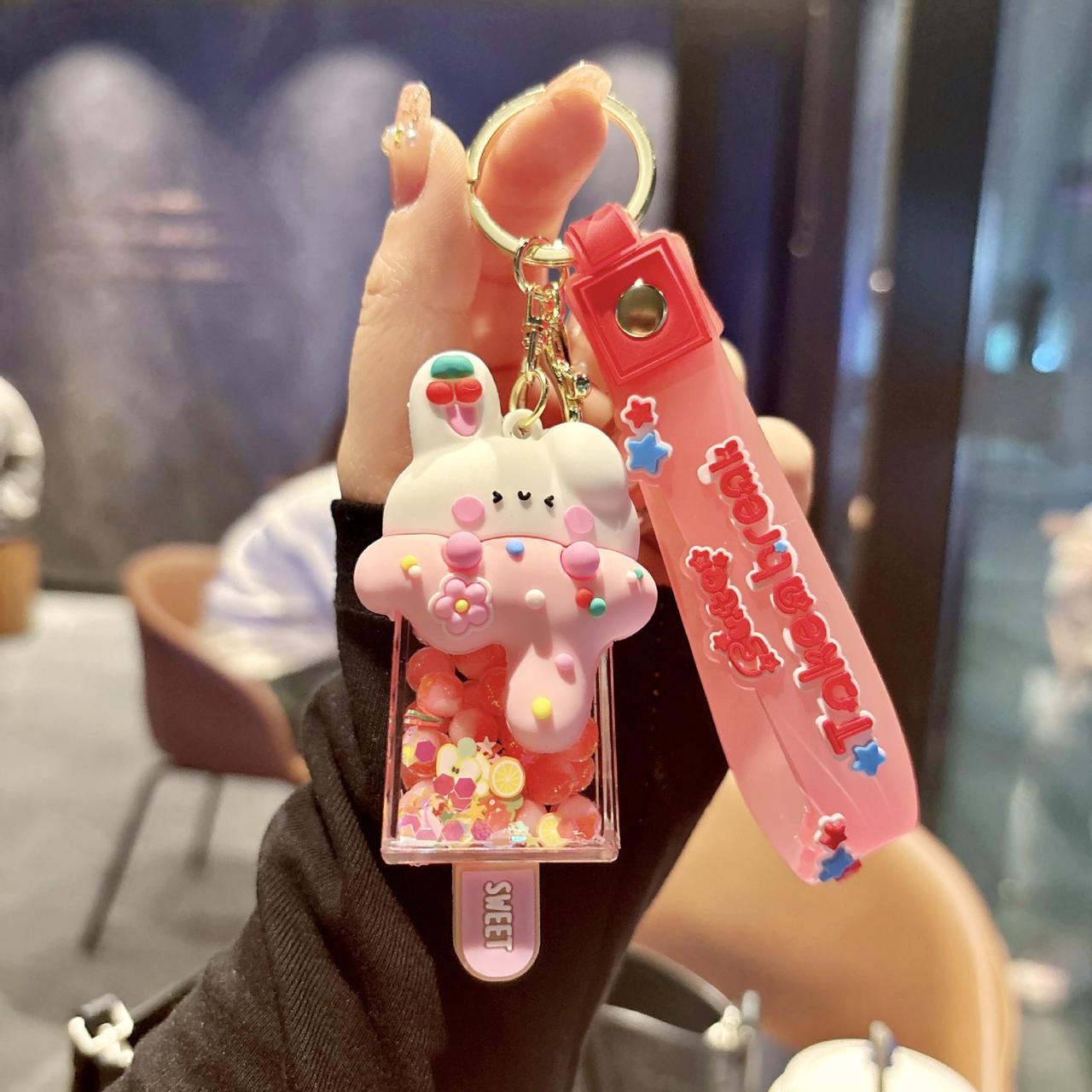 1 Piece Cute Rabbit Acrylic Unisex Bag Pendant Keychain