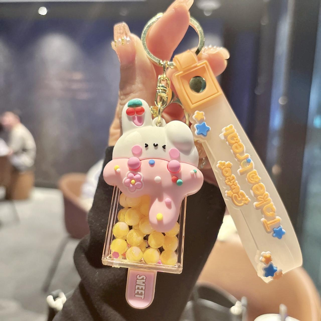 1 Piece Cute Rabbit Acrylic Unisex Bag Pendant Keychain