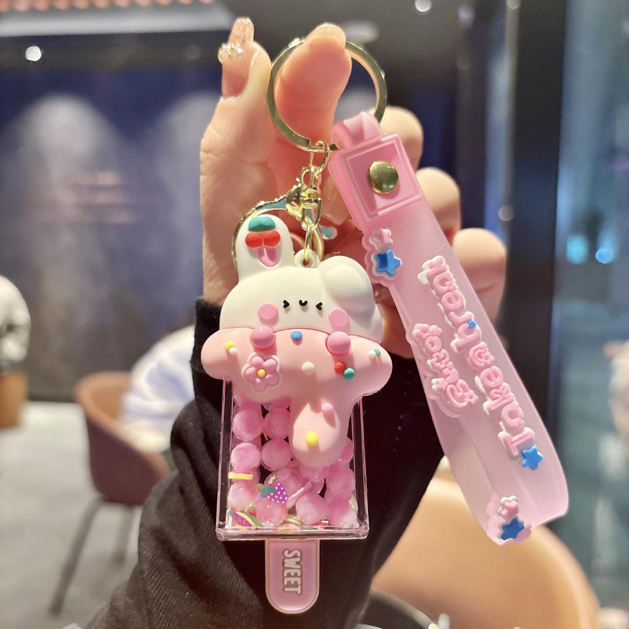 1 Piece Cute Rabbit Acrylic Unisex Bag Pendant Keychain