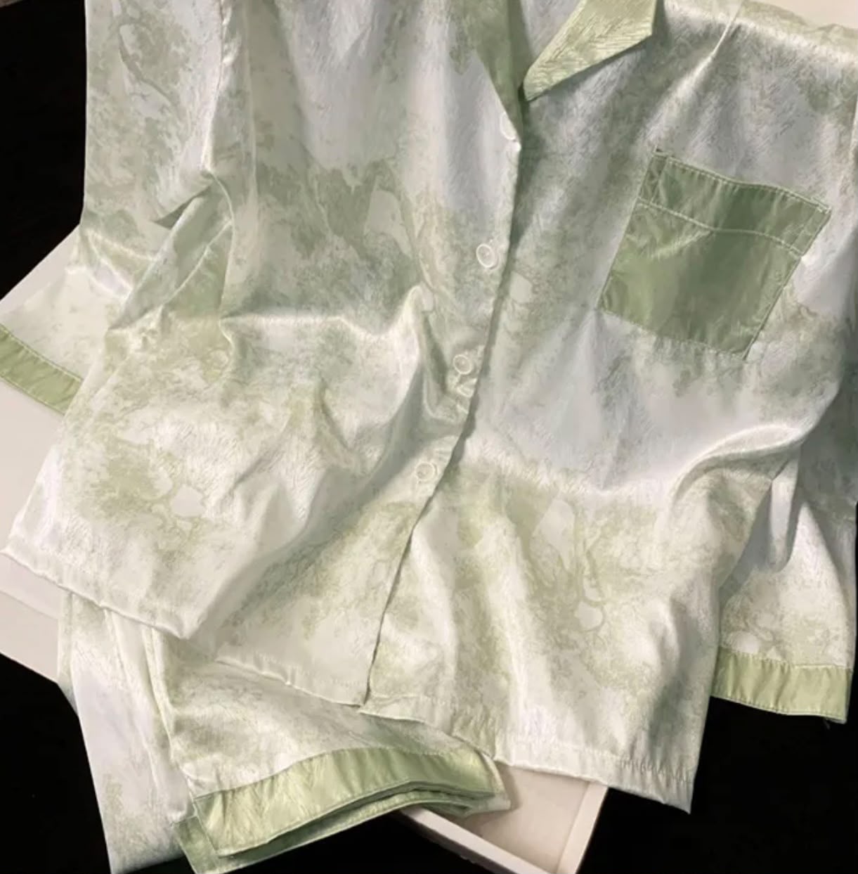 French Style Women's Plaid Pant Co-Ord Set In Imitated Silk, Ideal Pajamas For Spring