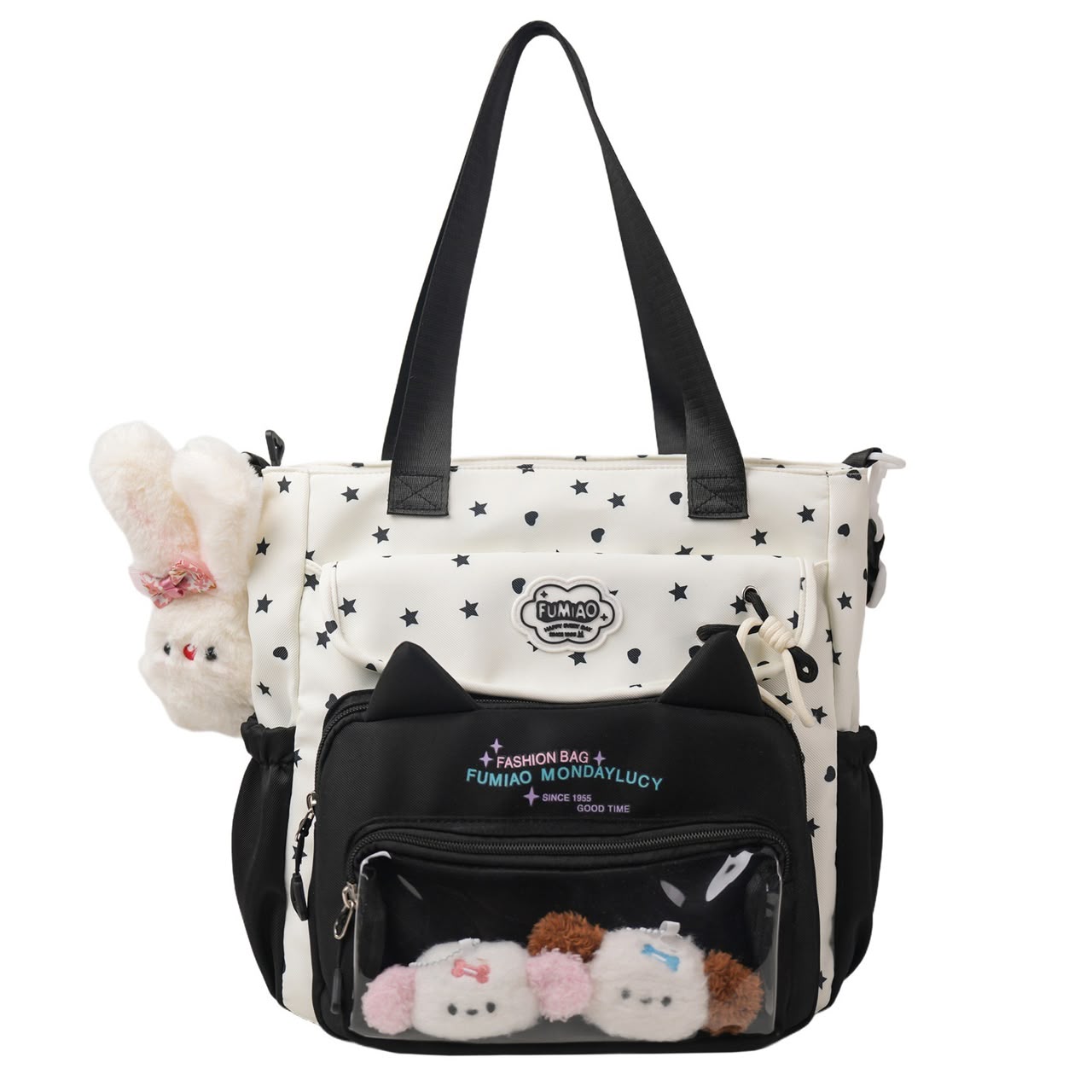 Girl's Nylon School Backpack With Sewing Thread Detail, Lightweight And Suitable For 14 Inch Backpacks