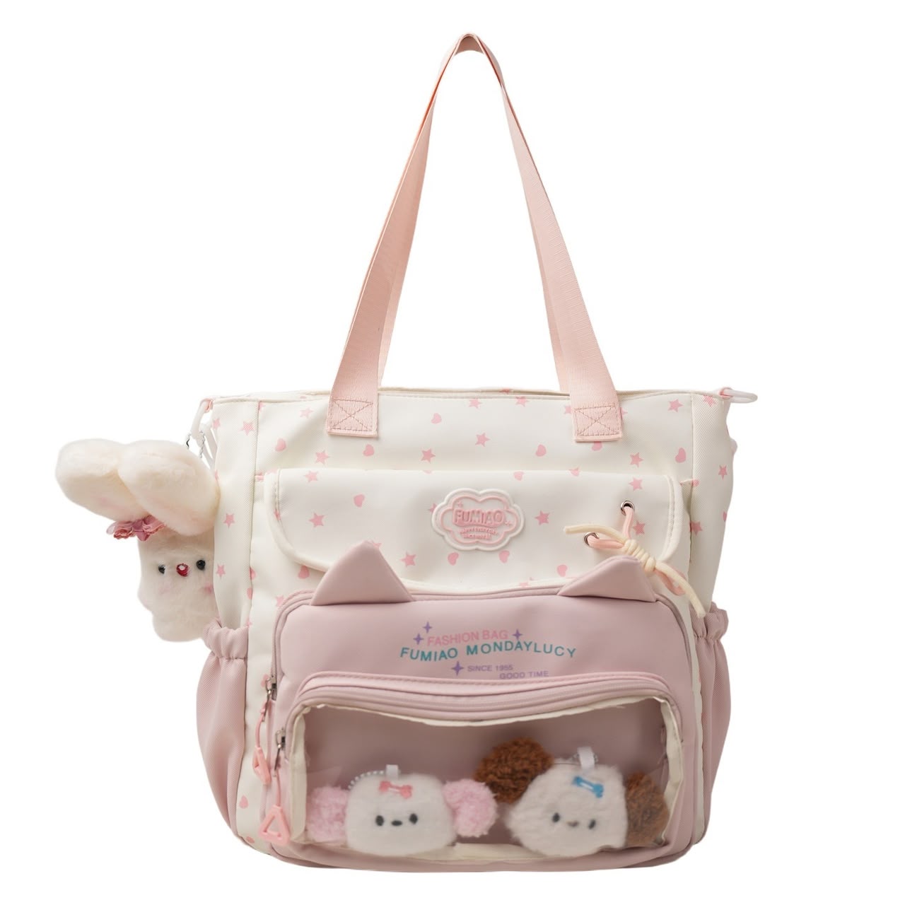 Girl's Nylon School Backpack With Sewing Thread Detail, Lightweight And Suitable For 14 Inch Backpacks