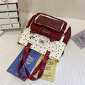 Girl's Nylon School Backpack With Sewing Thread Detail, Lightweight And Suitable For 14 Inch Backpacks