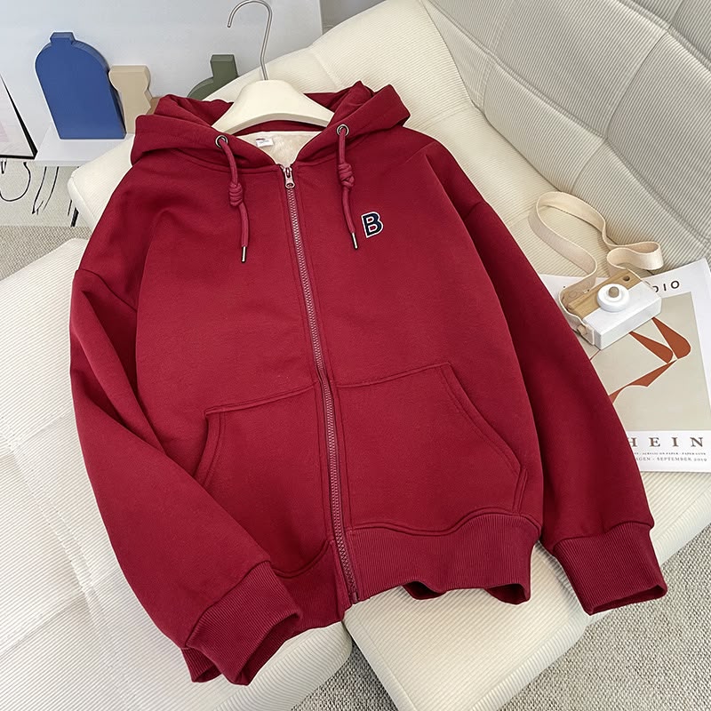 Casual Women's Long Sleeve Polyester Hoodie With Embroidery, Comfortable And Stylish