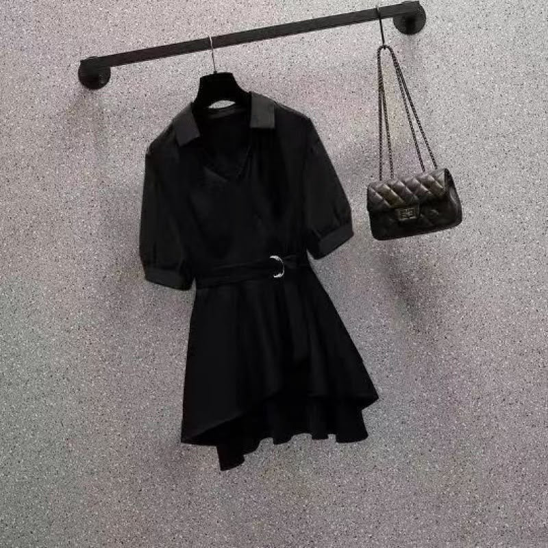 Solid Color Long Sleeve Polyester Shirt For Women With Polo Collar And Pullover Design, Elegant Commuter Style
