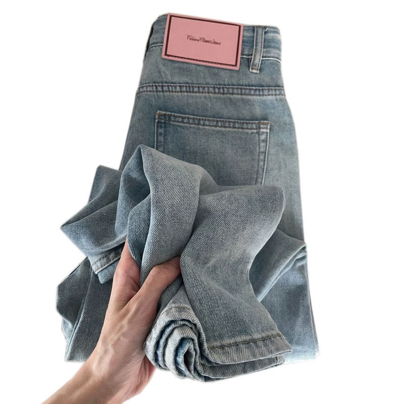 Women's Solid Color Full Length Denim Cotton Jeans With Zipper, Streetwear Style For Daily Wear