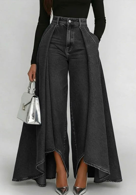 Casual Solid Color Straight Full Length Pants With Elastane Fabric Featuring Printing Craft For Everyday Wear