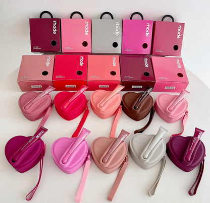 Portable Silicone Lipstick And Earphone Storage Bag Heart Shape Cosmetic Storage Pouch Compact Size For Iphone Protection