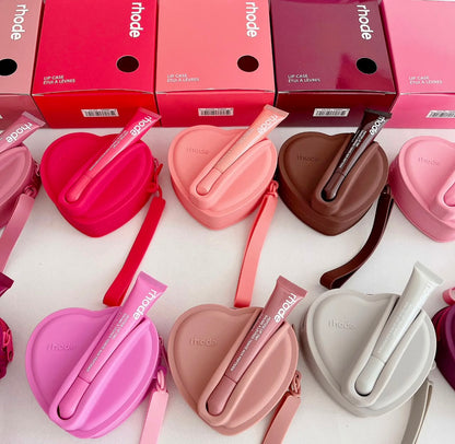 Portable Silicone Lipstick And Earphone Storage Bag Heart Shape Cosmetic Storage Pouch Compact Size For Iphone Protection