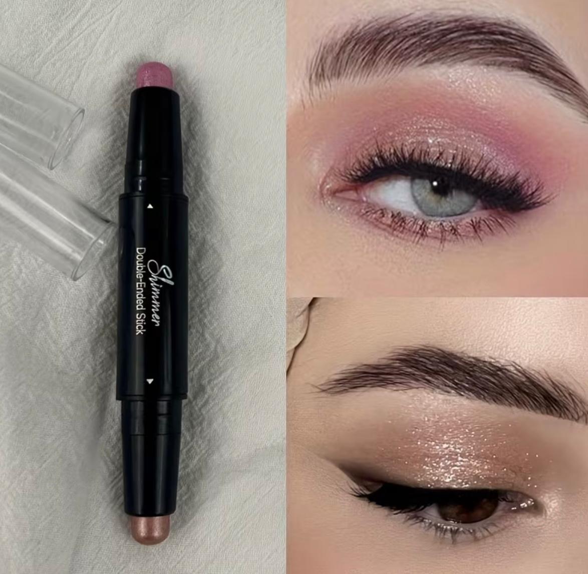 Shimmer Double Head Eyeshadow Stick Colorful Waterproof Cream Eyes Shadow Pencil Long Lasting Makeup Cosmetic
