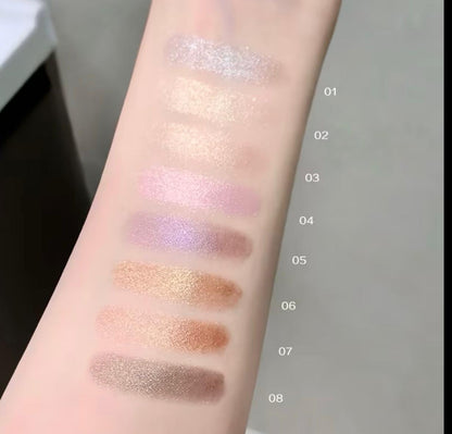 8pcs/pack Mini Eyeshadow Cream, Brown/Nude/Silvery/Pink Series Eyeshadow, Matte, Pearlescent, Fine Glitter, Portable for Daily Use, Easy to Apply