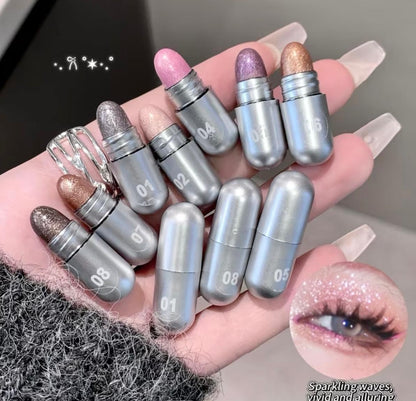 8pcs/pack Mini Eyeshadow Cream, Brown/Nude/Silvery/Pink Series Eyeshadow, Matte, Pearlescent, Fine Glitter, Portable for Daily Use, Easy to Apply