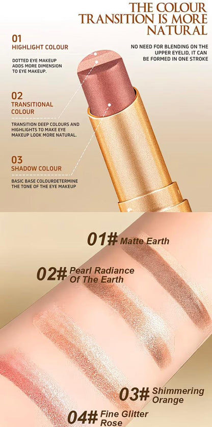 E Fastest delivery: 4 BUSINESS DAYS 1 HEYXI Glitter TriColor Eyeshadow Stick, Waterproof and Sweatproof, Matte Texture for Day and Night Use, Provides Vivid Color and Brightening Effect, Beginner-friendly Stick Design, an Excellent