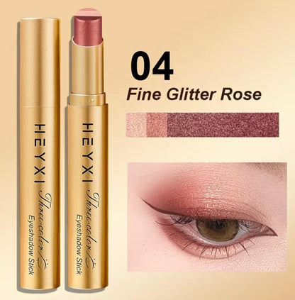 E Fastest delivery: 4 BUSINESS DAYS 1 HEYXI Glitter TriColor Eyeshadow Stick, Waterproof and Sweatproof, Matte Texture for Day and Night Use, Provides Vivid Color and Brightening Effect, Beginner-friendly Stick Design, an Excellent