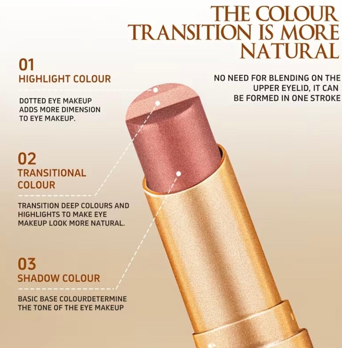 E Fastest delivery: 4 BUSINESS DAYS 1 HEYXI Glitter TriColor Eyeshadow Stick, Waterproof and Sweatproof, Matte Texture for Day and Night Use, Provides Vivid Color and Brightening Effect, Beginner-friendly Stick Design, an Excellent