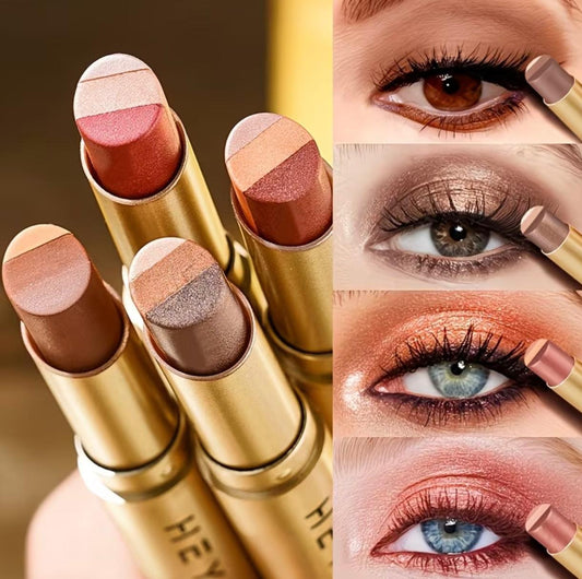E Fastest delivery: 4 BUSINESS DAYS 1 HEYXI Glitter TriColor Eyeshadow Stick, Waterproof and Sweatproof, Matte Texture for Day and Night Use, Provides Vivid Color and Brightening Effect, Beginner-friendly Stick Design, an Excellent