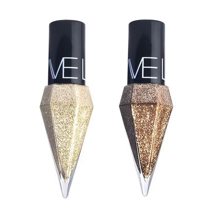 Set of 2 Shimmering Eyeliner And Eyeshadow Sticks - Water-Resistant, Smudge-Proof, Golden Sparkle, Durable, Easy to Use, Eye Cosmetics, Highly Pigmented, Versatile, Glitter Eyeliner And Eyeshadow