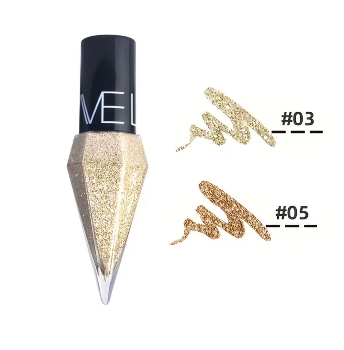 Set of 2 Shimmering Eyeliner And Eyeshadow Sticks - Water-Resistant, Smudge-Proof, Golden Sparkle, Durable, Easy to Use, Eye Cosmetics, Highly Pigmented, Versatile, Glitter Eyeliner And Eyeshadow