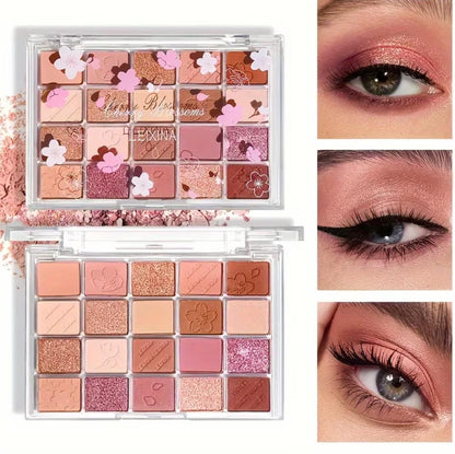 20-Color Eyeshadow Palette with Highlighter, Shimmer Matte, And Glittery Earth Tones for Contouring And Highlighting, Smudge-Proof And Fall-Out Proof Cosmetics