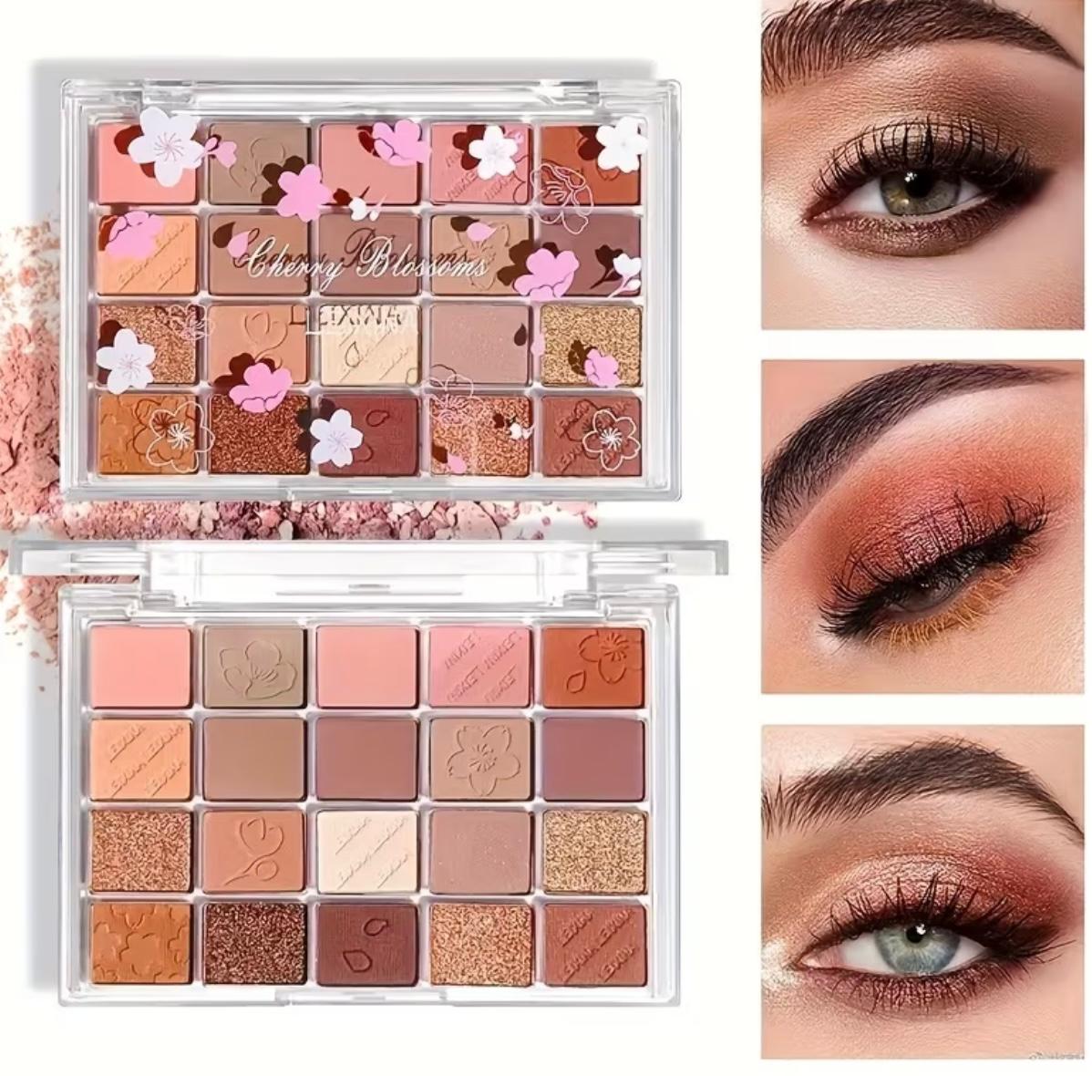 20-Color Eyeshadow Palette with Highlighter, Shimmer Matte, And Glittery Earth Tones for Contouring And Highlighting, Smudge-Proof And Fall-Out Proof Cosmetics