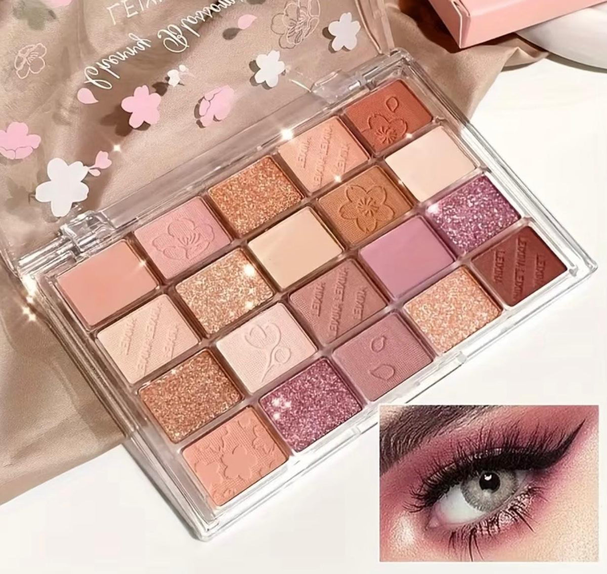 20-Color Eyeshadow Palette with Highlighter, Shimmer Matte, And Glittery Earth Tones for Contouring And Highlighting, Smudge-Proof And Fall-Out Proof Cosmetics