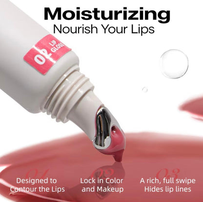 OLIBOLLA Massage Head Lip Glaze Lip Oil Cooling Effect Mirror Watery Glass Lip Tint