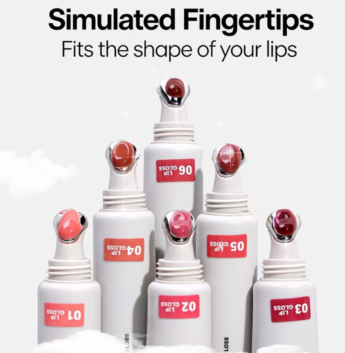 OLIBOLLA Massage Head Lip Glaze Lip Oil Cooling Effect Mirror Watery Glass Lip Tint