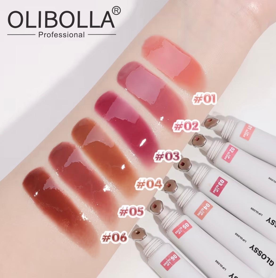 OLIBOLLA Massage Head Lip Glaze Lip Oil Cooling Effect Mirror Watery Glass Lip Tint
