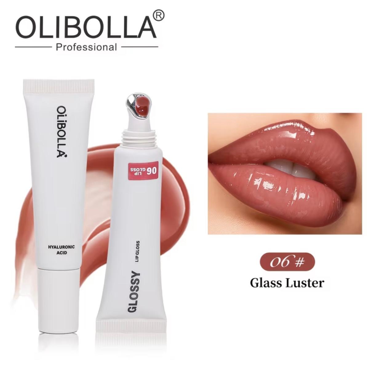 OLIBOLLA Massage Head Lip Glaze Lip Oil Cooling Effect Mirror Watery Glass Lip Tint