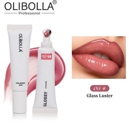 OLIBOLLA Massage Head Lip Glaze Lip Oil Cooling Effect Mirror Watery Glass Lip Tint