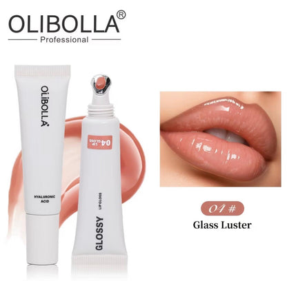 OLIBOLLA Massage Head Lip Glaze Lip Oil Cooling Effect Mirror Watery Glass Lip Tint