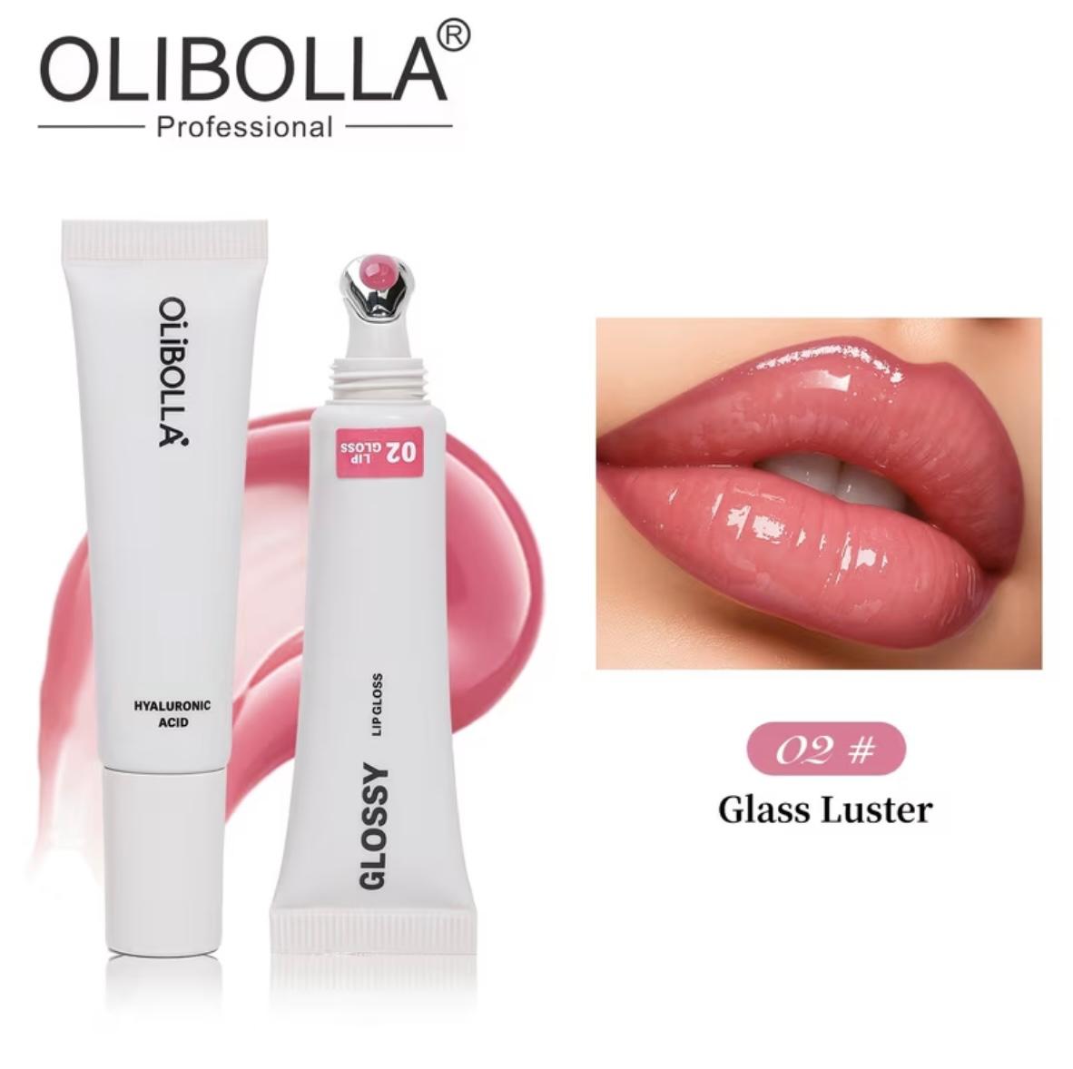 OLIBOLLA Massage Head Lip Glaze Lip Oil Cooling Effect Mirror Watery Glass Lip Tint