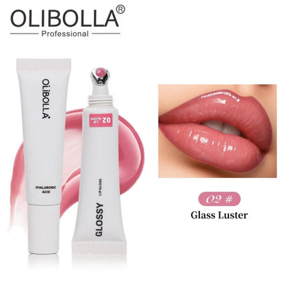 OLIBOLLA Massage Head Lip Glaze Lip Oil Cooling Effect Mirror Watery Glass Lip Tint