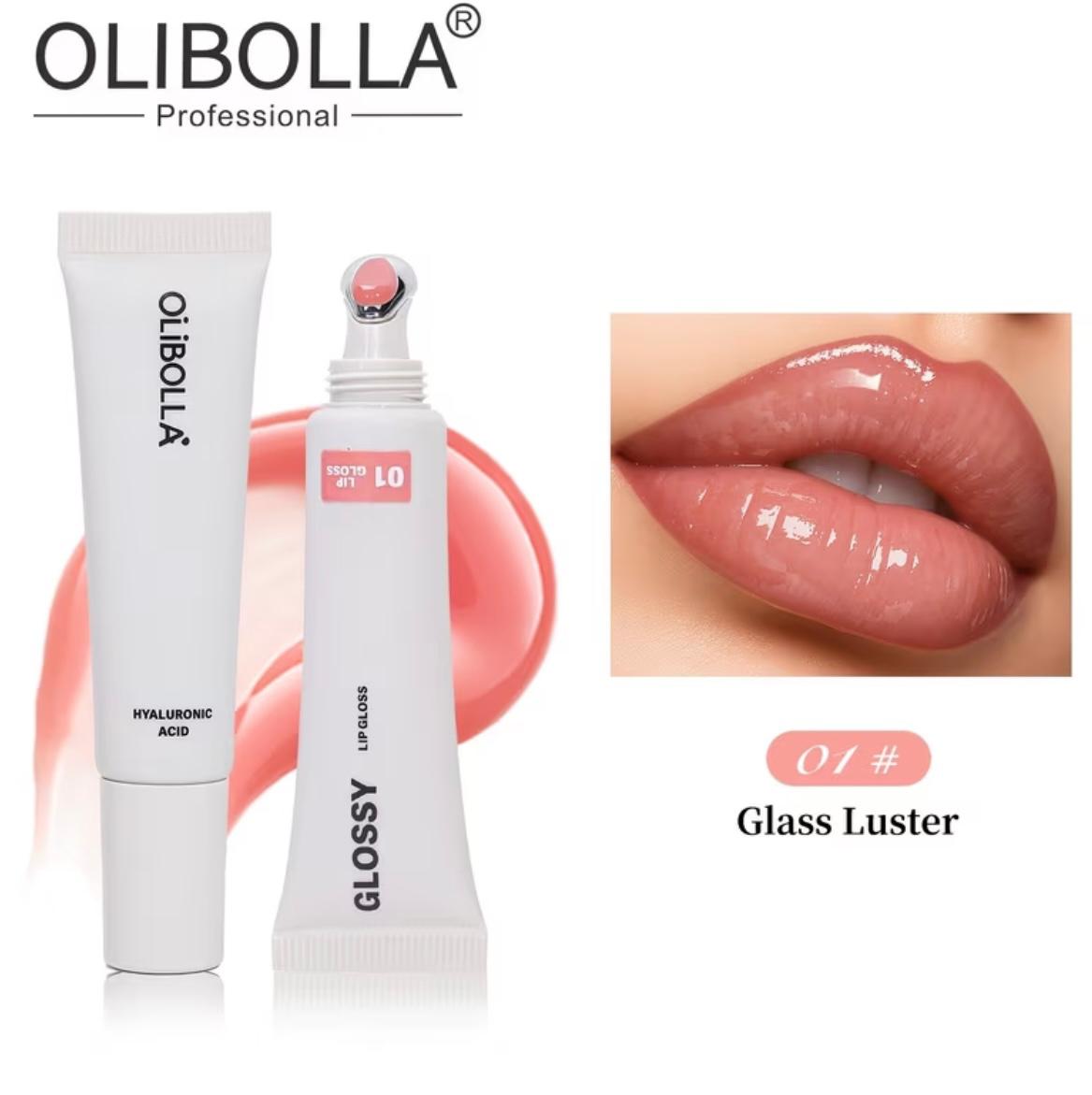 OLIBOLLA Massage Head Lip Glaze Lip Oil Cooling Effect Mirror Watery Glass Lip Tint