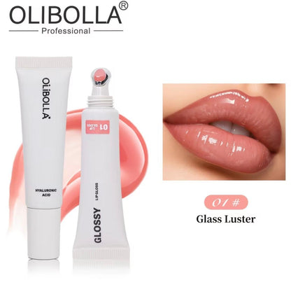 OLIBOLLA Massage Head Lip Glaze Lip Oil Cooling Effect Mirror Watery Glass Lip Tint