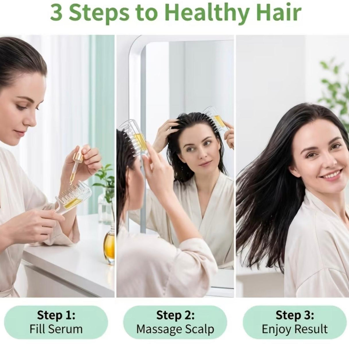 1pc Light Luxury Transparent/Pink Visible Liquid-Guiding Comb, Stainless Steel Roller Ball Metal Teeth with Even Liquid Control and Dispensing Design, Replaces Manual Application to Nourish Scalp, Hair Roots, and Prevent Hair Loss, Soothes Tight