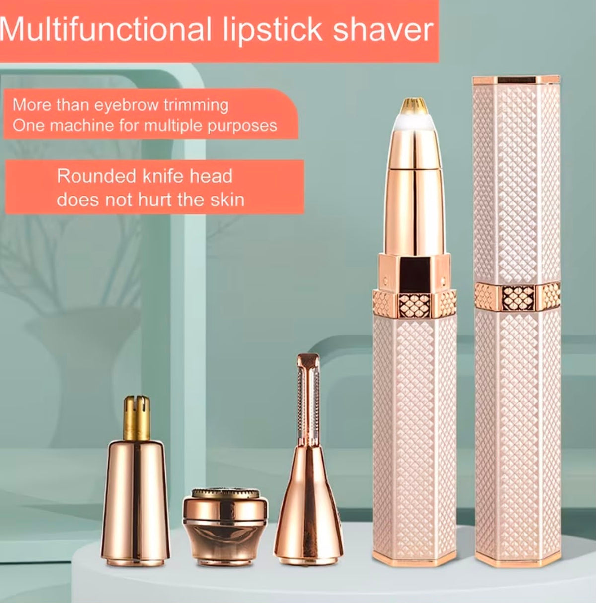 4 In 1 Facial Electric Shaver For Women Full Body Epilator Rechargeable Painless Eyebrow Nose Bikini Hair Trimmer