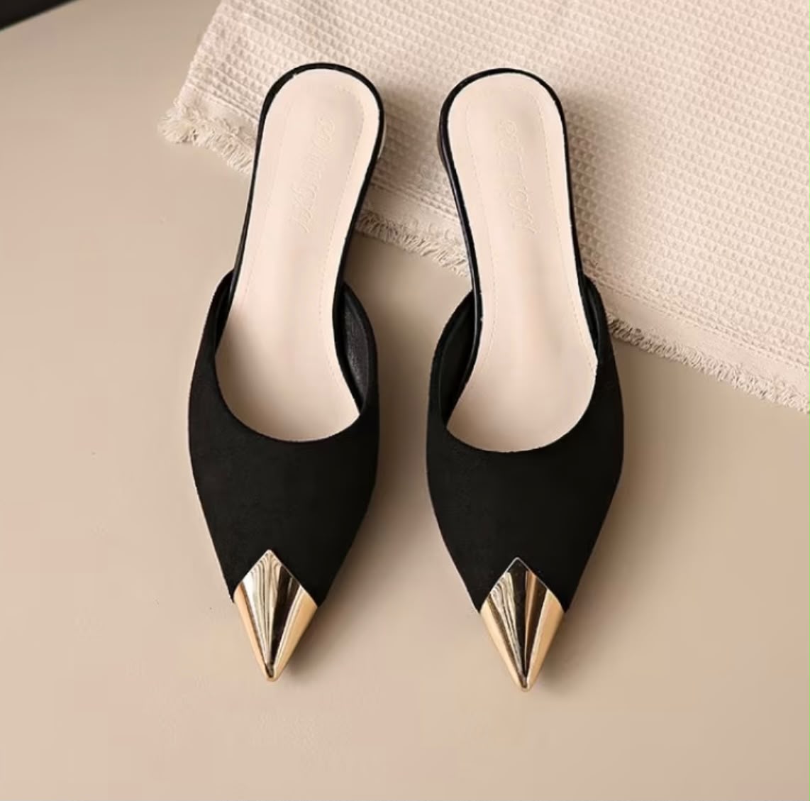 Pointed Toe Low Heel Mule Slippers Outdoor Stylish, Women Shoes