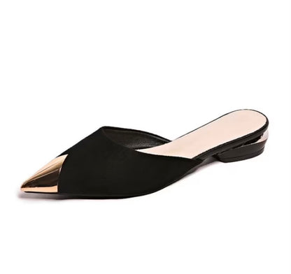 Pointed Toe Low Heel Mule Slippers Outdoor Stylish, Women Shoes
