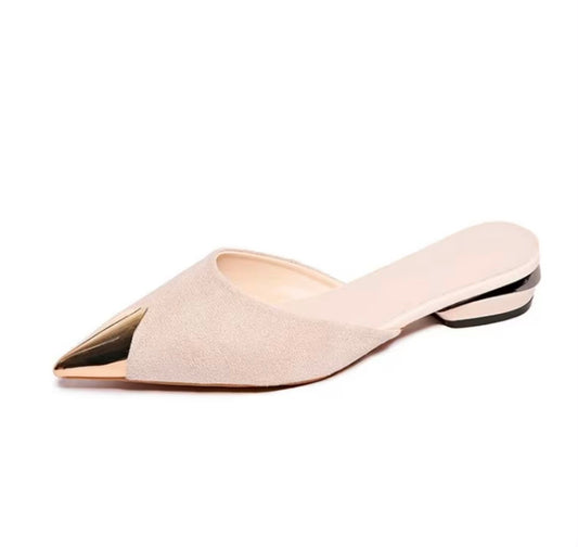 Pointed Toe Low Heel Mule Slippers Outdoor Stylish, Women Shoes